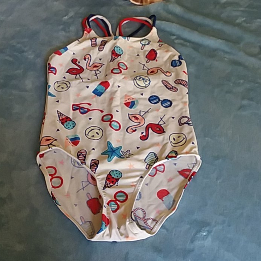 Girls white 1pc Swimsuit